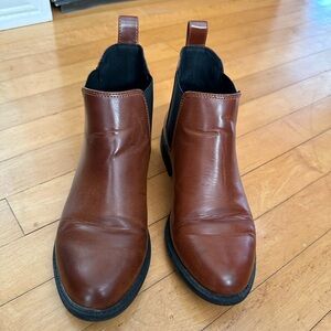Brown Leather Ankle Booties